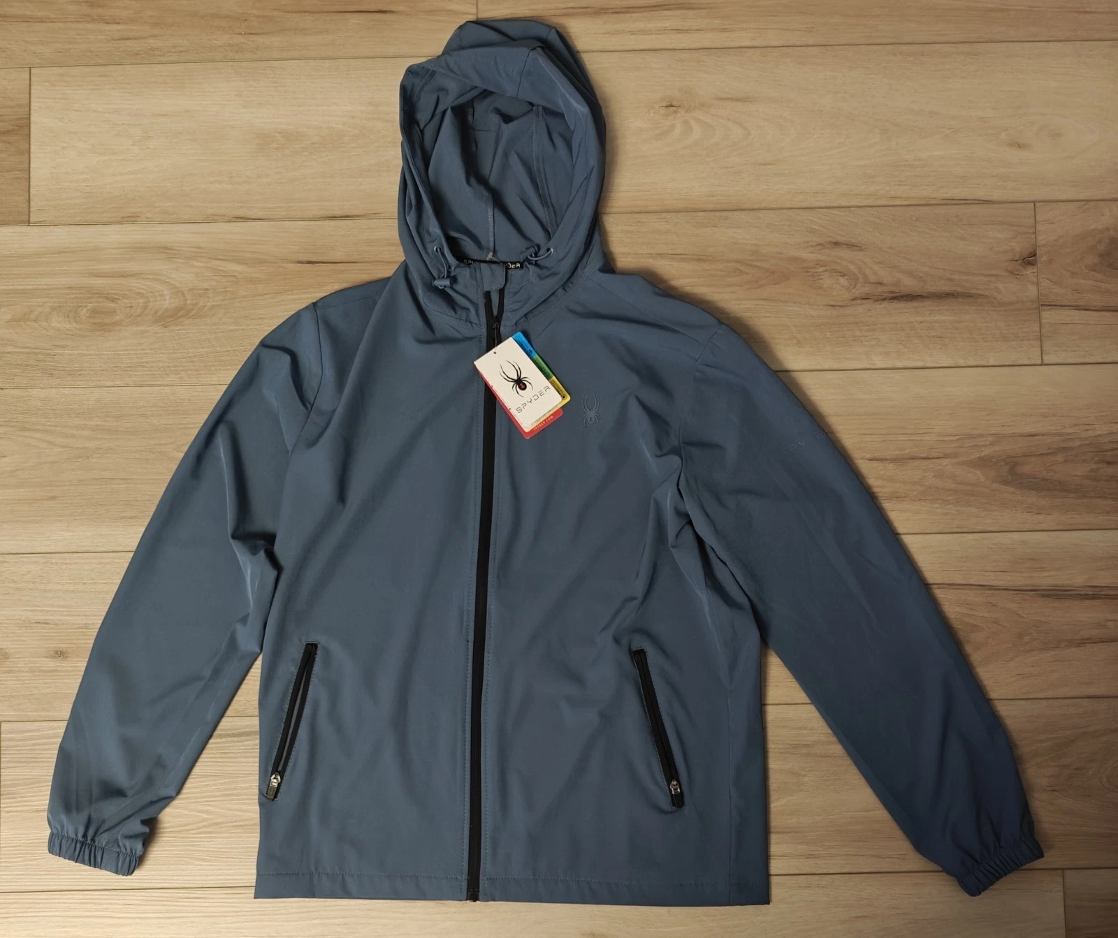 Spyder Pro Hydroweb Lightweight Windbreaker Jacket Navy MSRP129 Men's Size S-13