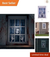 Durable Halloween Ghost Window Cover - 31.5" x 47.2" Easy Assembly Decoration