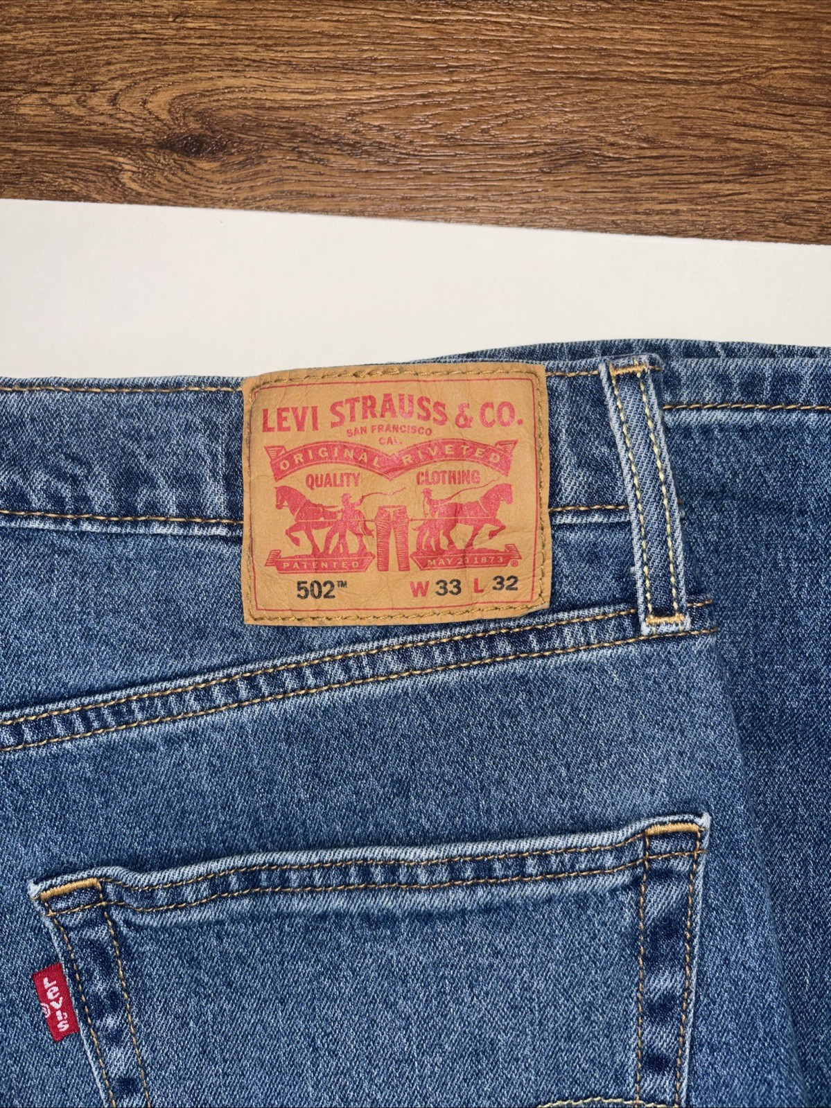 Levis 502 Taper Men's Stretch Denim Jeans 33X32 thumbnail 3