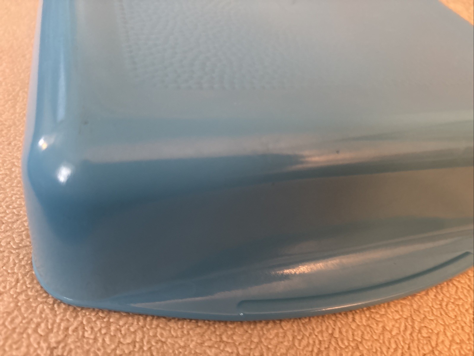 Vintage Sears Glasbake 8x8 Casserole Kissing Don’t Last…Turquoise Gold Graphics