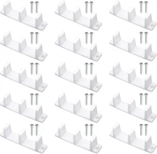 15Pcs MP6563 Plastic Sliding Closet Door Bottom Guide with Screws, for White 