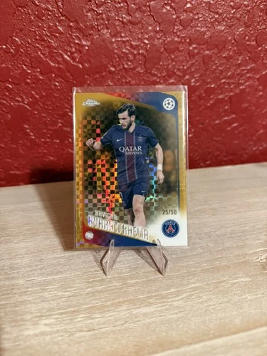 Khvicha Kvaratskhelia 2025-26 Topps Chrome UEFA Club UCC Gold /50 X-Refractor
