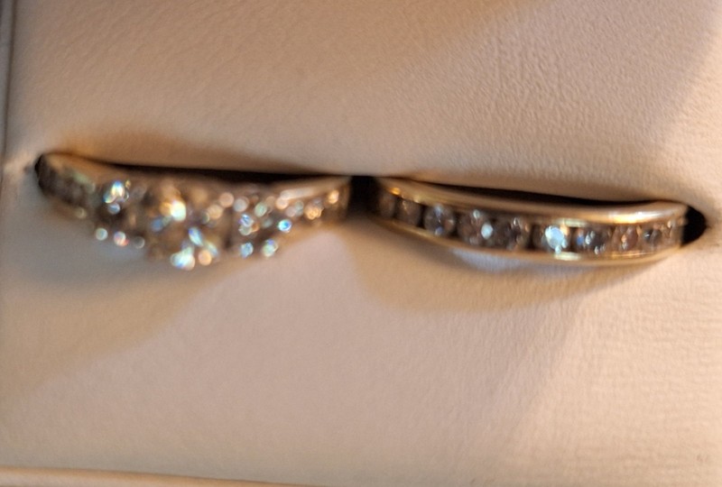womens wedding ring sets diamond 14k preowned