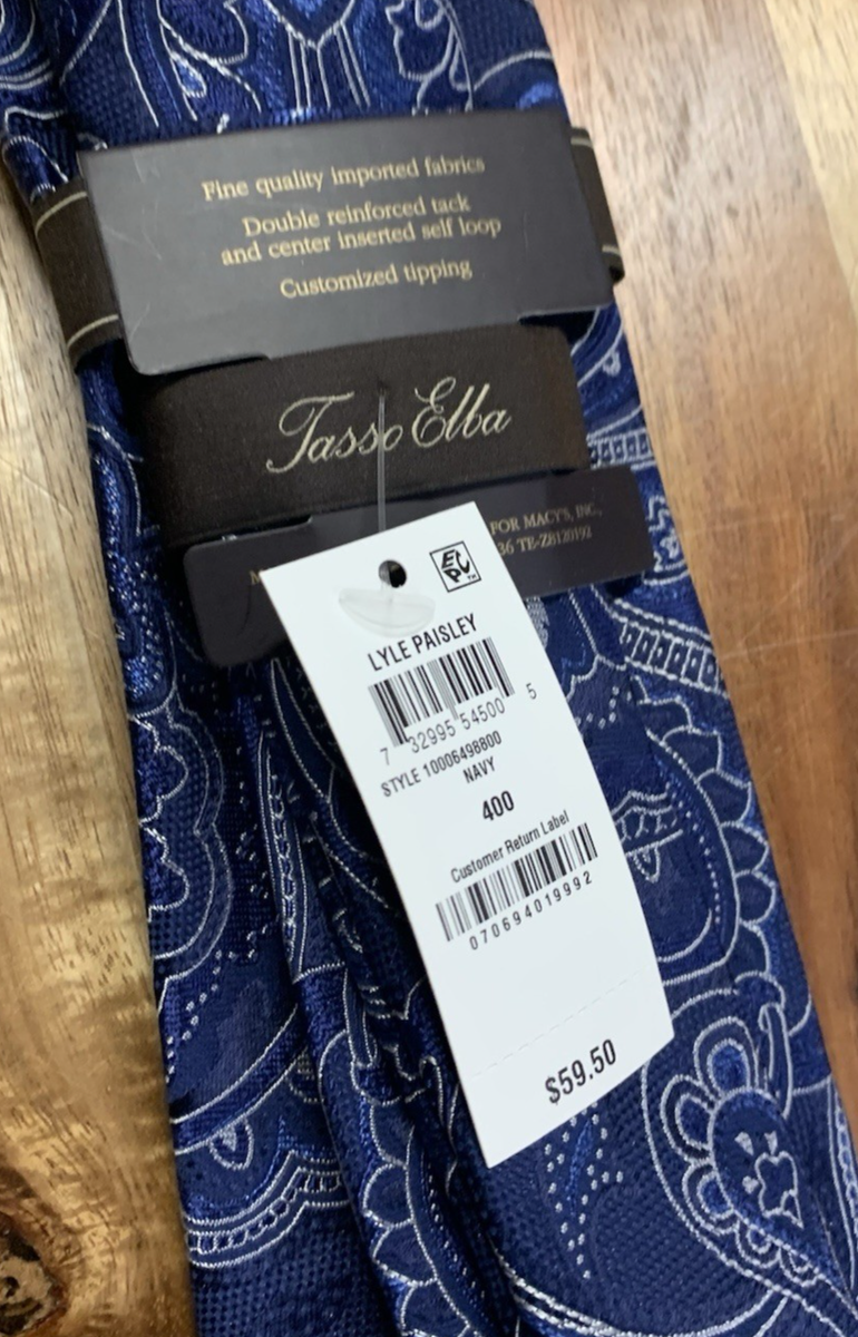 YS Tasso Elba Blue Paisley Necktie Tie Silk Blend NEW | eBay