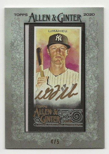 DJ LeMahieu [X Silver Frame] #MA-DL 2020 Topps Allen & Ginter Mini Autographs card