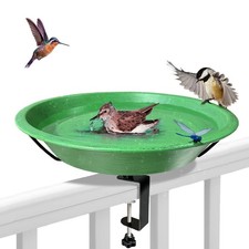 WANGIRO Bird Bath Deck Mounted Bowl 11.5 Inch Metal Bird Baths with Adjustabl...