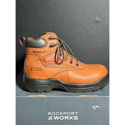 Rockport Works Work Boots More Energy 6'' Hiker WP Brown Leather RK6628 Mens 8M