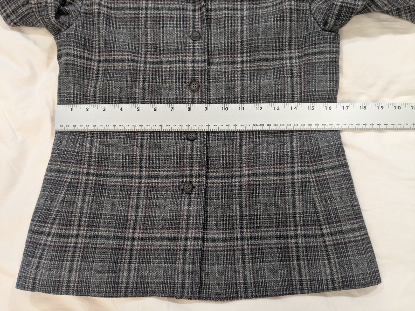 Gray Wool Plaid Pendleton Light Jacket Size Medium - image 7