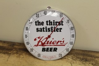 Original Kaier's Beer 12" Dial Thermometer Sign