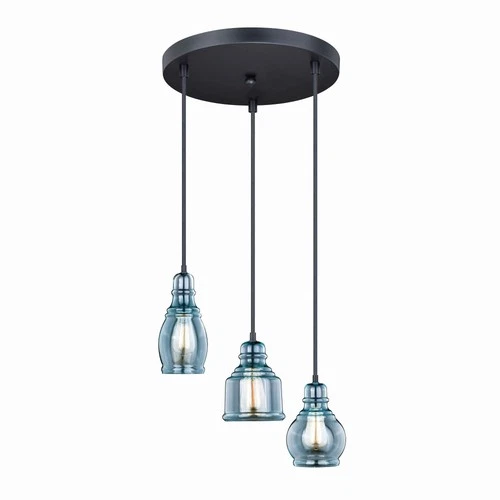 Millie 3-Light Multiple Pendants in Farmhouse Style 17.75 Inches Tall and 17.5 - Picture 1 of 7