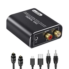Portable SPDIF to Analog Converter 192kHz Sampling 105dB for Blu-ray Players TVs