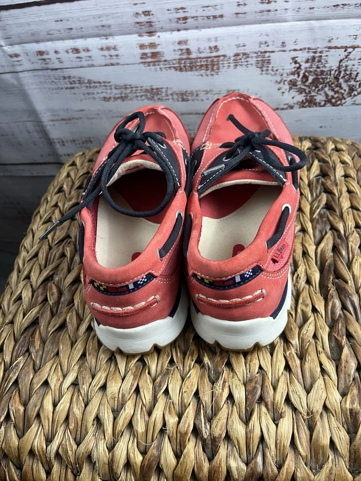 L.L. Zapatos de barco Bean para mujer talla 7,5 de cuero rojo artículo # 293451 Foto 4 de 4