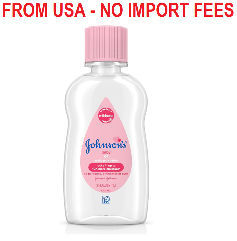 Johnson's Baby Oil, Pure Mineral Oil to Prevent Moisture Loss for Newborn, Kids,
