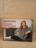 Daewoo Heated Hoodie Grey Oversized Electric Hoodie 3 Heat Settings Warmer New