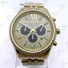 New Michael Kors MK8494 Lexington Yellow Gold Chronograph Men's Watch 44mm Case