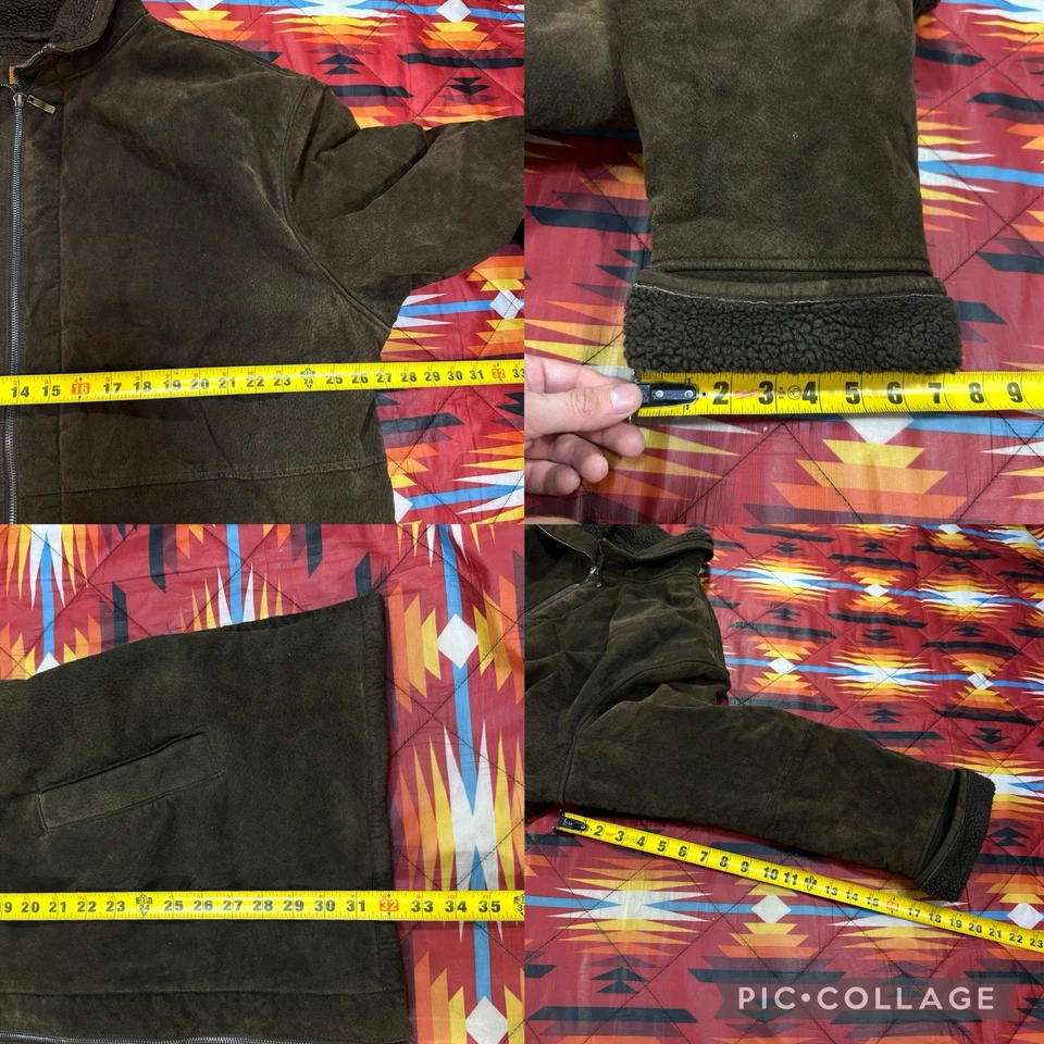 Chaqueta de Colección Northern Explorer Cuero Marrón Cremallera Completa Forro Sherpa Para Hombre’s XL Foto 2 de 4