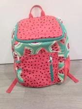 7.5qt Insulated Adjustable Backpack Cooler With A Watermelon Print.