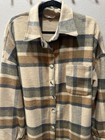 Women Fall Plaid Flannel Shacket Blouse Jacket Oversized Long Sleeve Shirt XXL — photo 2
