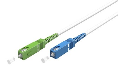 1m Glasfaserkabel SC/APC-SC/UPC  FTTH LWL Glasfaser Kabel OS2 Simplex weiß
