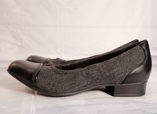 Clarks Juliet Step Women  s Slip-On Cap-Toe Flats Leather Tweed Size 7 New