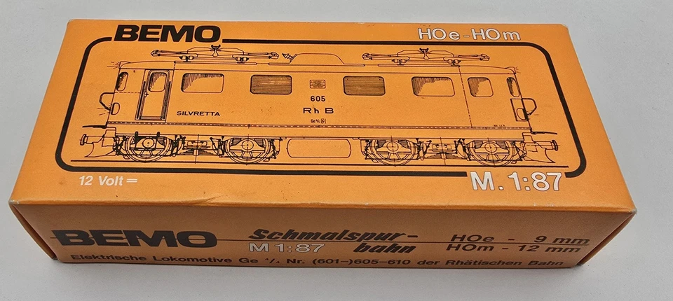 Bemo H0m H0e 1250 Originalverpackung für Elektrolok Ge 4/4 d.RhB gebraucht