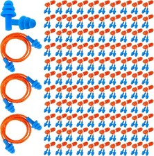Xuhal 200 Pairs Corded Ear Plugs Silicone 1 Count Pack of 200 , Blue