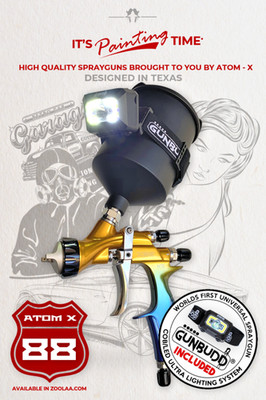 ATOM X88 BLUEMOON- Professional Spray Paint Gun For Cars 1.3 and 1.4 TIP Combo