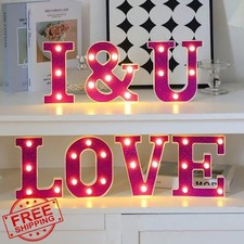 LED Marquee Letter Lights Glitter Alphabet Battery Powered Party Gift