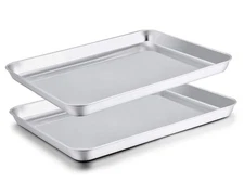 Baking Sheet Set of 2, Baking Pans Tray Cookie Sheet Stainless Steel, Non Tox...