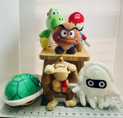Lot 6 Nintendo Super Mario Small Plush Yoshi Mario Koopa Donkey Blooper Goomba