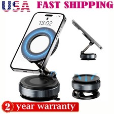 360 , Adjustable Magnetic Vacuum Suction Cup Car Phone Holder Mount for MagSafe