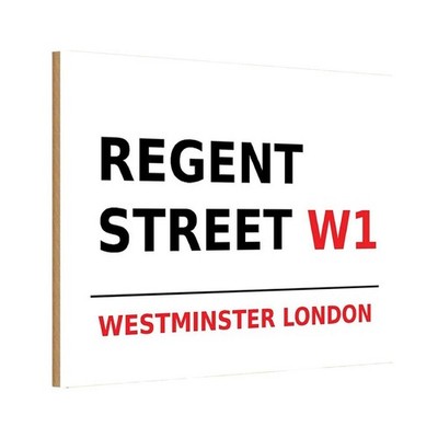 Holzschild 20x30 cm Westminster Regent Street W1 England Deko Geschenk Holz Schi