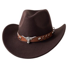 Western Cowboy Hat for Kids Boys Girl Classic Roll Up Fedora Hat with Buckle ...