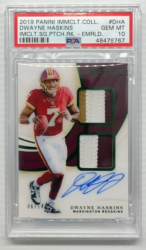 Dwayne Haskins Panini Immaculate Collection Immaculate Signature Patches Rookie #DHA Emerald