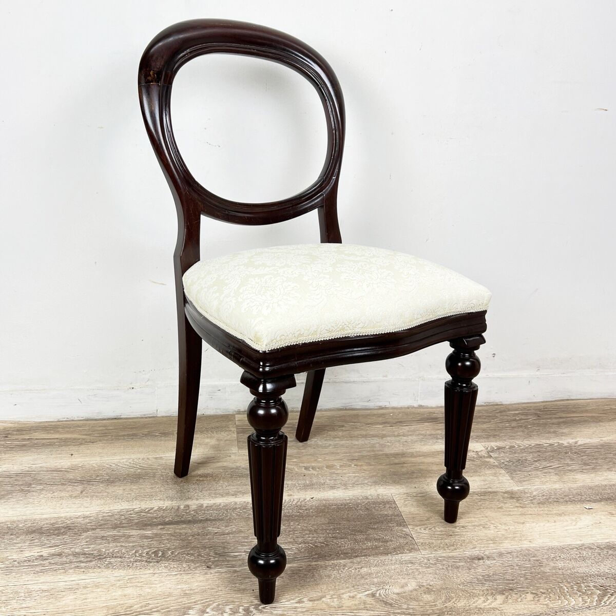 Sedia stile antica inglese 800 vittoriano in legno di mogano d' antiquariato