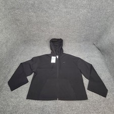 Nike Sweatshirt Womens Medium Black Sportswear Embroidered Zip Hoodie Sweater