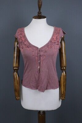 Débardeur court sans manches boutonné bordeaux Zadig vendre & Voltaire taille 36
