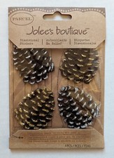 RARE Jolee's Parcel Glittered Edge Pine Cones Winter Xmas Scrapbooking Stickers