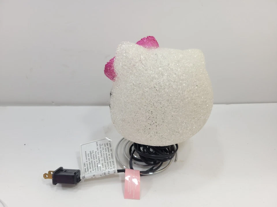 Lámpara de mesita de noche Hello Kitty fondo de resorte revestimiento de vinilo rosa brillante blanco Foto 3 de 3