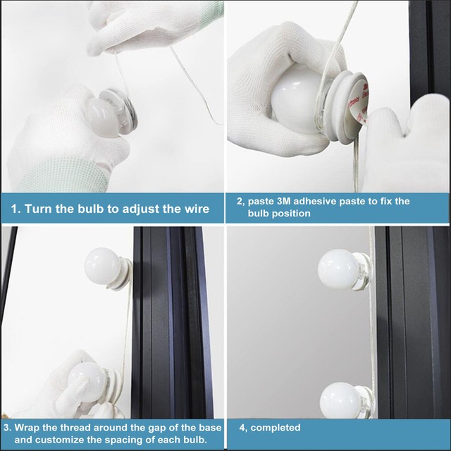 10 Pcs Led Vanity Mirror Lights Kit With Dimmable Light Bulbs Hollywood Style For Sale Online Ebay