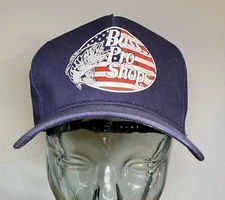 Bass Pro Shops American Flag Logo Hat Cap Snapback Gone Fishing USA Blue