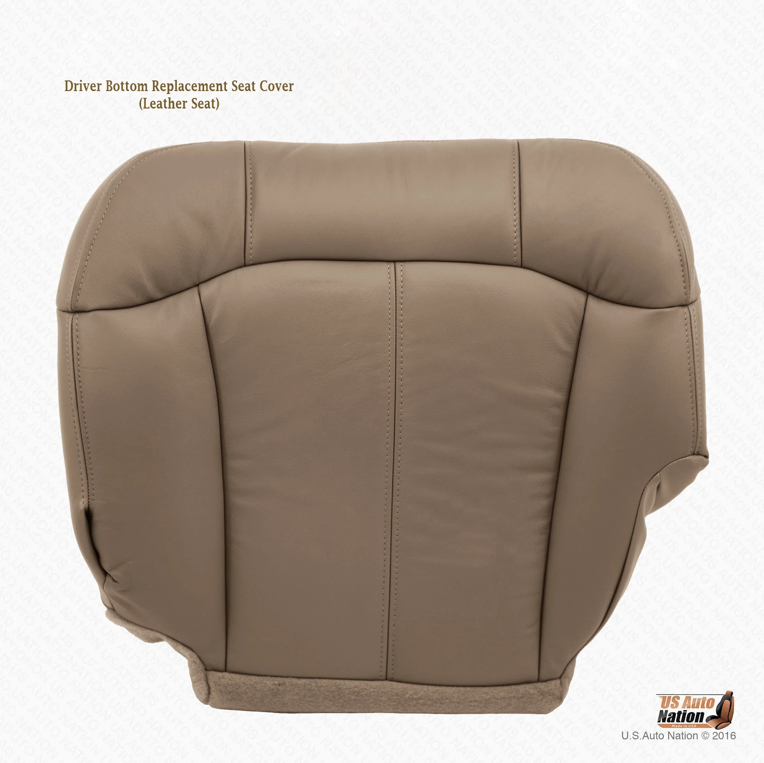 01-02 For Chevy Silverado 2500HD Genuine Leather Driver Bottom Seat Cover Tan