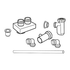 Image of Ideal 204372 Flue Connector Kit Twin Pipe 80 mm Diameter TATTY BOX