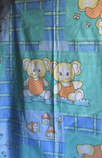 BABY ELEPHANT NURSERY PRINT COTTON FABRIC REMNANT 28X50 INCHES