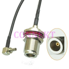 CRC9 male right angle to N female nut bulkhead jack RG174 cable pigtail 3G modem