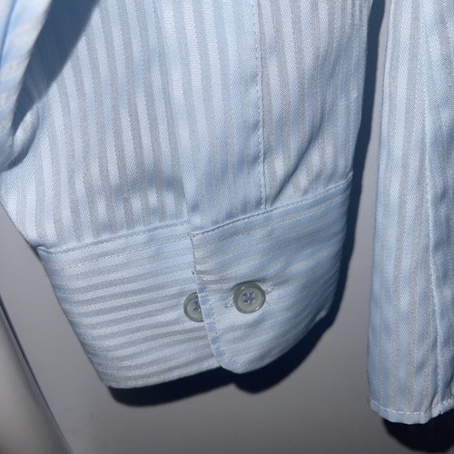 Sears Perma Prest Men's Shirt 16 32-33 Button Up Light Blue Retro Vintage - Picture 8 of 14