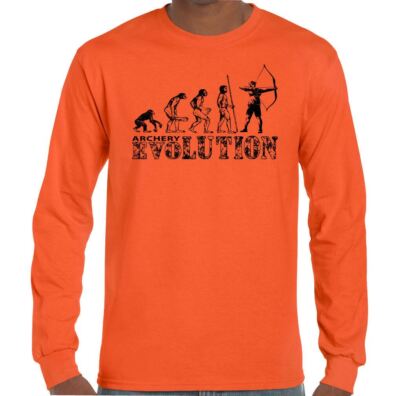 Archery Evolution Herren lustiges Bogenschützen-T-Shirt lang Bogenpfeile Zielausrüstung