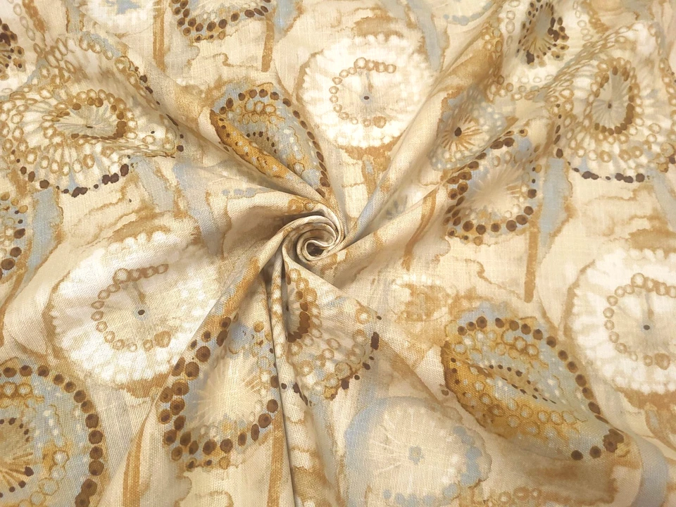 PKaufmann MAJORCA NATURAL Beige White Abstract Designer Print Drapery Uph Fabric - Image 4 of 4