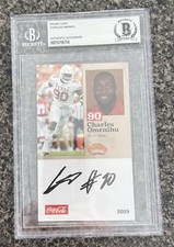 2019 Charles Omenihu Reese's Sr. Bowl Auto Card BAS Cert Texas/Chiefs