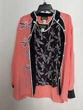 Bob Mackie Wearable Art 2 Pc Silk Top/Jacket  Tank/Blouse Set M DragonFly